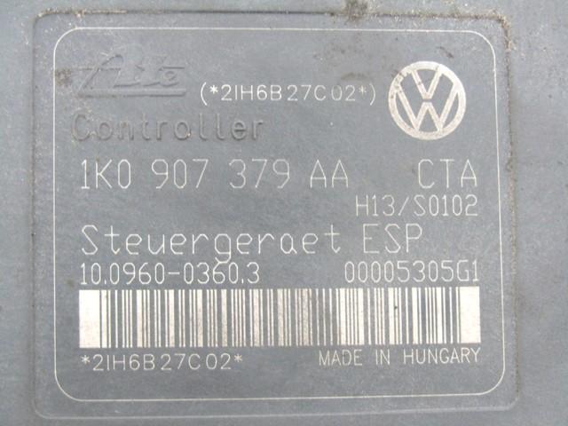 ABS AGREGAT S PUMPO OEM N. 1K0614517T ORIGINAL REZERVNI DEL VOLKSWAGEN GOLF V 1K1 1K5 MK5 BER/SW (02/2004-11/2008) DIESEL LETNIK 2006