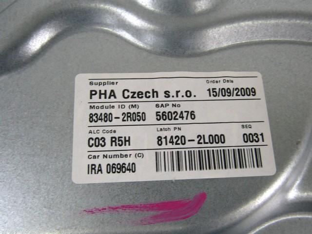 MEHANIZEM DVIGA ZADNJIH STEKEL  OEM N. 33176 SISTEMA ALZACRISTALLO PORTA POSTERIORE ELETT ORIGINAL REZERVNI DEL HYUNDAI I30 FD MK1 (2007 - 2011)BENZINA/GPL LETNIK 2009