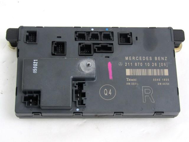 RACUNALNIK VRAT IN STEKEL OEM N. 2118701026 ORIGINAL REZERVNI DEL MERCEDES CLASSE E W211 S211 BER/SW (03/2002 - 05/2006) DIESEL LETNIK 2007