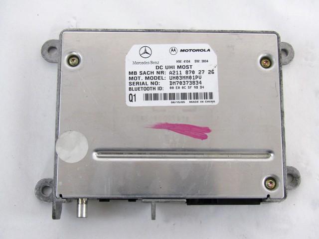 RACUNALNIK TELEFONA  OEM N. A2118702726 ORIGINAL REZERVNI DEL MERCEDES CLASSE E W211 S211 BER/SW (03/2002 - 05/2006) DIESEL LETNIK 2007