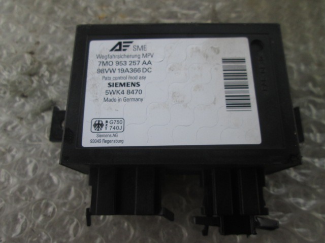 RACUNALNIK AVTOALARMA/BLOKADA MOTORJA OEM N. 5WK48470 ORIGINAL REZERVNI DEL VOLKSWAGEN SHARAN 7M8 7M9 7M6 (1995 - 6/2000)DIESEL LETNIK 2000