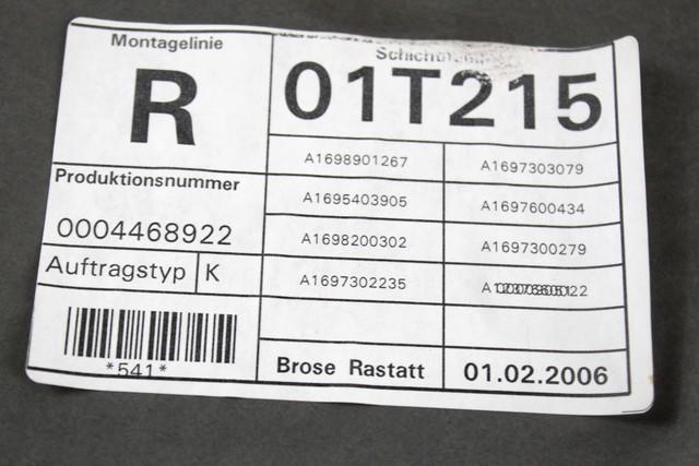 MEHANIZEM DVIGA ZADNJIH STEKEL  OEM N. 18263 SISTEMA ALZACRISTALLO PORTA POSTERIORE ELETT ORIGINAL REZERVNI DEL MERCEDES CLASSE A W169 5P C169 3P (2004 - 04/2008) DIESEL LETNIK 2006