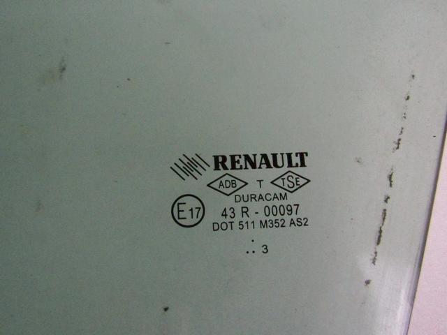 STEKLO SPREDNJIH LEVIH VRAT OEM N. 803018125R ORIGINAL REZERVNI DEL RENAULT CLIO BH KH MK4 (2012 - 2019)DIESEL LETNIK 2013