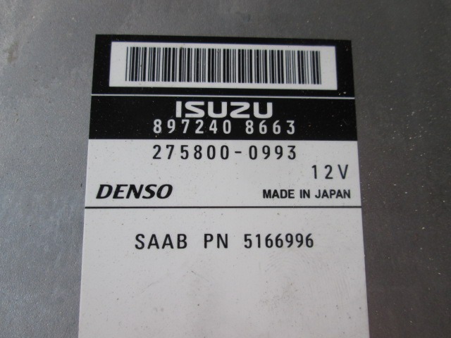 OSNOVNA KRMILNA ENOTA DDE / MODUL ZA VBRIZGAVANJE OEM N. 897240 ORIGINAL REZERVNI DEL SAAB 9-5 YS3E BER/SW (2001 - 2007) DIESEL LETNIK 2002