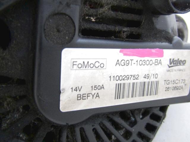 ALTERNATOR OEM N. AG9T10300BA ORIGINAL REZERVNI DEL FORD MONDEO BA7 MK3 R BER/SW (2010 - 2014) DIESEL LETNIK 2011