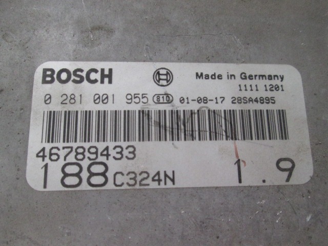 OSNOVNA KRMILNA ENOTA DDE / MODUL ZA VBRIZGAVANJE OEM N. 281001955 ORIGINAL REZERVNI DEL FIAT PUNTO 188 188AX MK2 (1999 - 2003) DIESEL LETNIK 2001