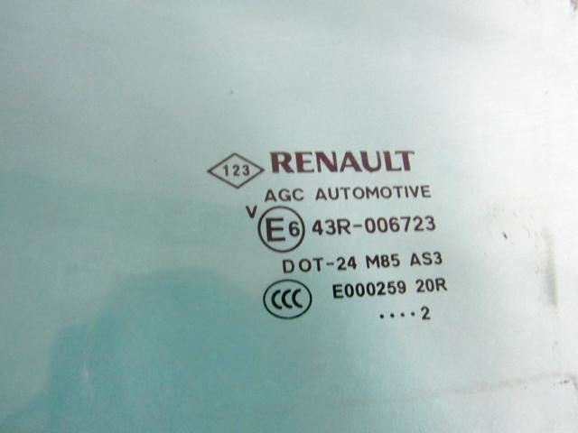 ZADNJA LEVA STEKLO OEM N. 823010011R ORIGINAL REZERVNI DEL RENAULT SCENIC XMOD / SCENIC JZ0/1 MK3 R (2012 - 2016) DIESEL LETNIK 2012