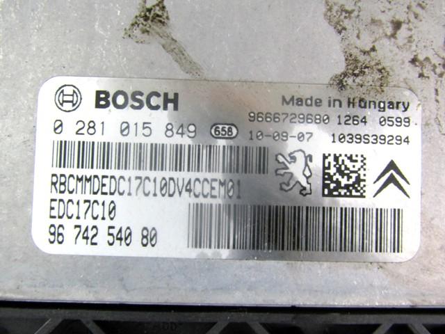 KOMPLET ODKLEPANJE IN VZIG  OEM N. 19354 KIT ACCENSIONE AVVIAMENTO ORIGINAL REZERVNI DEL PEUGEOT 207 / 207 CC R WA WC WD WK (05/2009 - 2015) DIESEL LETNIK 2010