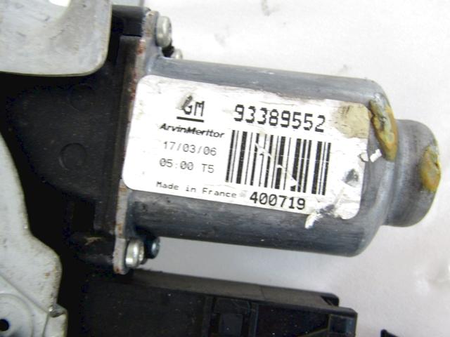 MEHANIZEM DVIGA SPREDNJIH STEKEL  OEM N. 19290 SISTEMA ALZACRISTALLO PORTA ANTERIORE ELETTR ORIGINAL REZERVNI DEL OPEL MERIVA A X03 R (2006 - 2010) DIESEL LETNIK 2006