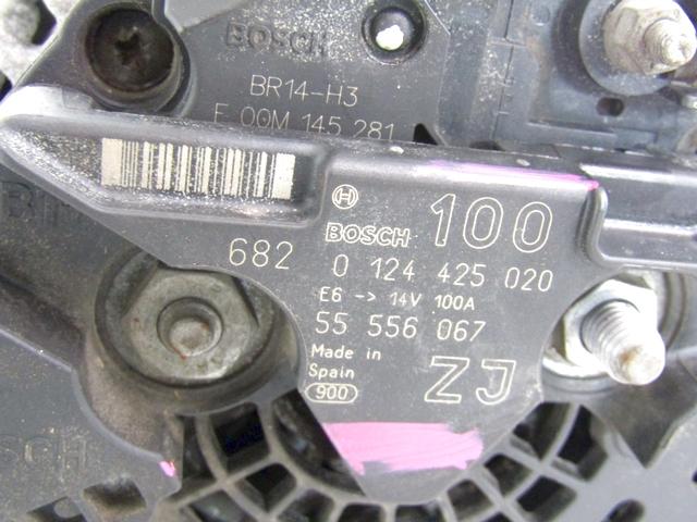 ALTERNATOR OEM N. 55556067 ORIGINAL REZERVNI DEL OPEL ASTRA H A04 L48,L08,L35,L67 5P/3P/SW (2004 - 2007) BENZINA LETNIK 2006