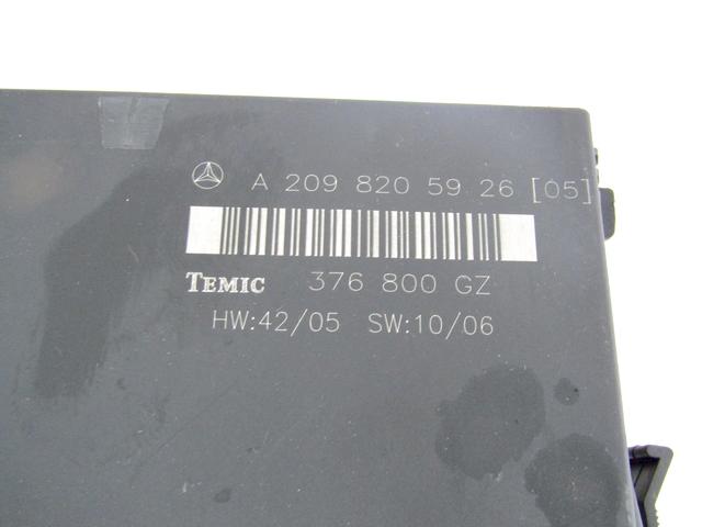 RACUNALNIK MOTORJA/REM OEM N. A2098205926 ORIGINAL REZERVNI DEL MERCEDES CLASSE CLK W209 C209 COUPE A209 CABRIO (2002 - 2010)DIESEL LETNIK 2007