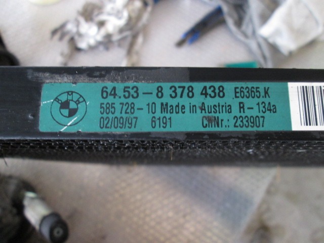 HLADILNIK KLIME OEM N. 64535378438 ORIGINAL REZERVNI DEL BMW SERIE 5 E39 BER/SW (1995 - 08/2000) DIESEL LETNIK 1997