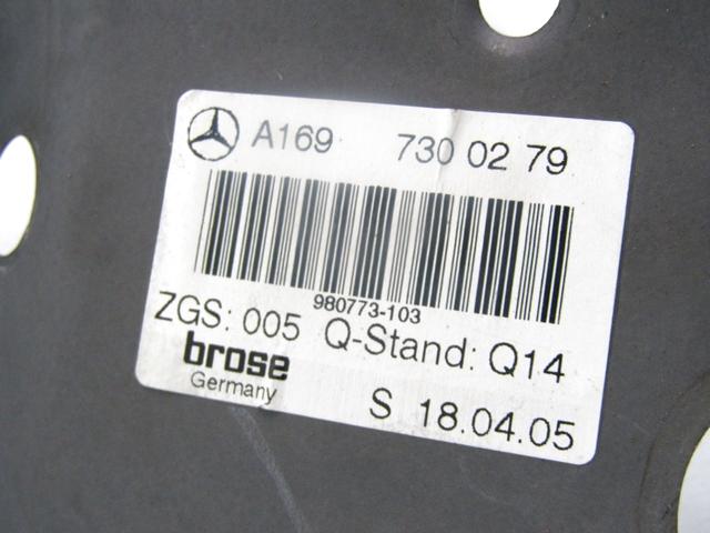 ROCNI SISTEM ZA DVIGOVANJE ZADNJEGA STEKLA  OEM N. A1697300279 ORIGINAL REZERVNI DEL MERCEDES CLASSE A W169 5P C169 3P R (05/2008 - 2012) DIESEL LETNIK 2011