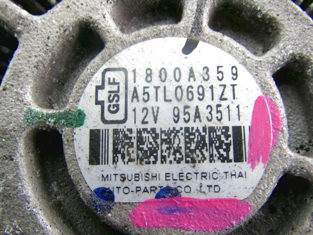 ALTERNATOR OEM N. 1800A359 ORIGINAL REZERVNI DEL MITSUBISHI SPACE STAR A0A (DAL 2012) BENZINA LETNIK 2014