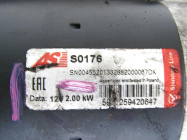 ZAGANJAC MOTORJA  OEM N. ASS0176  ORIGINAL REZERVNI DEL AUDI A6 C5 4B 4B5 4B2 BER/SW (1997 - 2001) DIESEL LETNIK 1999