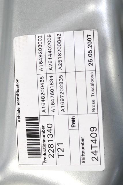 MEHANIZEM DVIGA SPREDNJIH STEKEL  OEM N. 18594 SISTEMA ALZACRISTALLO PORTA ANTERIORE ELETTR ORIGINAL REZERVNI DEL MERCEDES CLASSE ML W164 (2005-2008)DIESEL LETNIK 2007