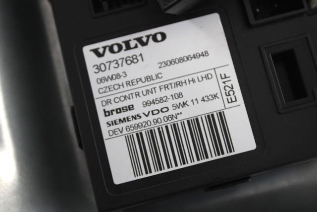 MEHANIZEM DVIGA SPREDNJIH STEKEL  OEM N. 17906 SISTEMA ALZACRISTALLO PORTA ANTERIORE ELETTR ORIGINAL REZERVNI DEL VOLVO V50 545 (2004 - 05/2007) DIESEL LETNIK 2006