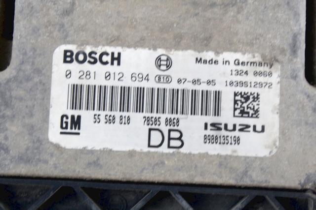 OSNOVNA KRMILNA ENOTA DDE / MODUL ZA VBRIZGAVANJE OEM N. 55560810 ORIGINAL REZERVNI DEL OPEL ASTRA H A04 L48 L08 L35 L67 R 5P/3P/SW (2007 - 2010) DIESEL LETNIK 2007