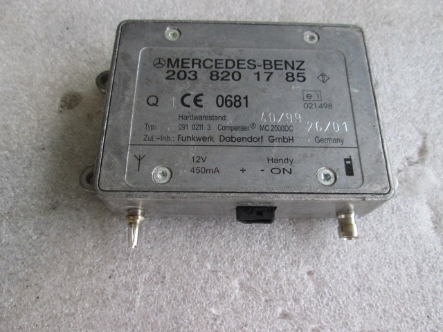 OJACEVALEC / ANTENA OEM N. 2038201785 ORIGINAL REZERVNI DEL MERCEDES CLASSE SL R230 (2001 - 2008) BENZINA LETNIK 2001