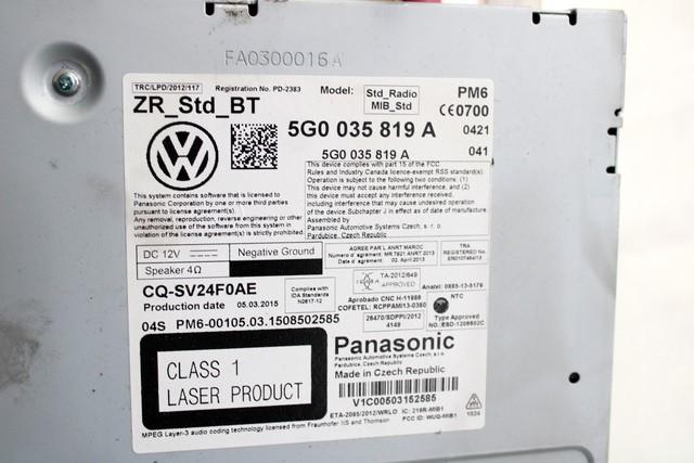 KRMILNA ENOTA RADIJSKE ENOTE OEM N. 5G0035819A ORIGINAL REZERVNI DEL VOLKSWAGEN GOLF SPORTSVAN AM1 (2014 - 2017)DIESEL LETNIK 2015