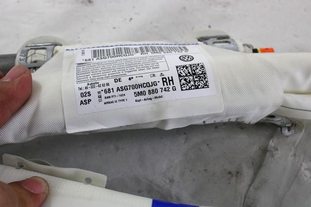 ZRACNA BLAZINA GLAVA DESNA OEM N. 5M0880742G ORIGINAL REZERVNI DEL VOLKSWAGEN GOLF PLUS 5M1 521 MK1 R (2009 - 2014)DIESEL LETNIK 2010