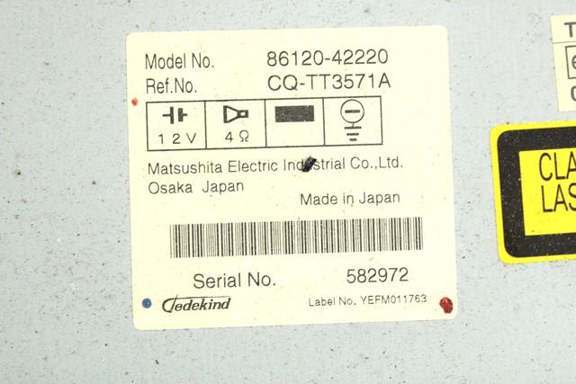 REZERVNI DELI, RADIJSKO-NAVIGACIJSKE NAPRAVE OEM N. 86120-42220 ORIGINAL REZERVNI DEL TOYOTA RAV 4 A3 MK3 (2006 - 03/2009) DIESEL LETNIK 2006