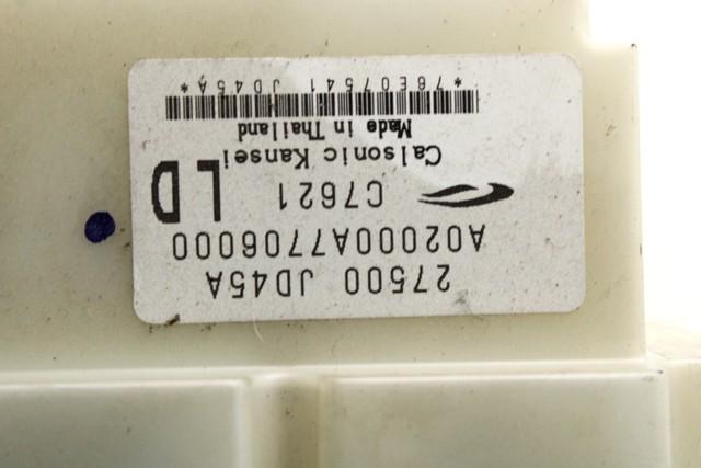 KONTROLNA ENOTA KLIMATSKE NAPRAVE / AVTOMATSKA KLIMATSKA NAPRAVA OEM N. 27500JD45A ORIGINAL REZERVNI DEL NISSAN QASHQAI J10C (2006 - 2010) DIESEL LETNIK 2007