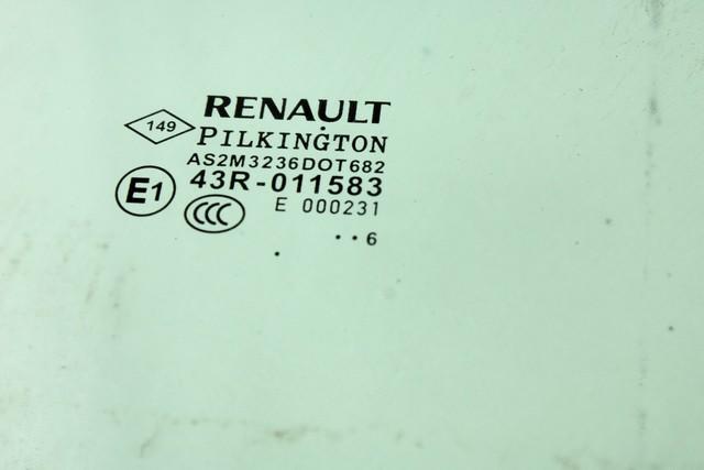 STEKLO SPREDNJIH DESNIH VRAT OEM N. 803004000R ORIGINAL REZERVNI DEL RENAULT CAPTUR J5 H5 (2013 - 2019) DIESEL LETNIK 2014