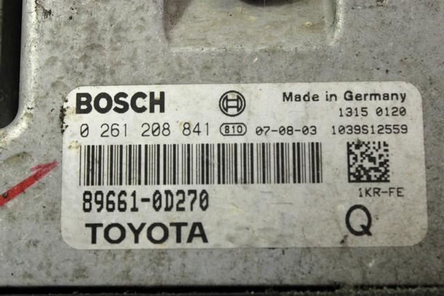 KOMPLET ODKLEPANJE IN VZIG  OEM N. 19254 KIT ACCENSIONE AVVIAMENTO ORIGINAL REZERVNI DEL TOYOTA YARIS P9 MK2 (01/2006 - 2009) BENZINA LETNIK 2007