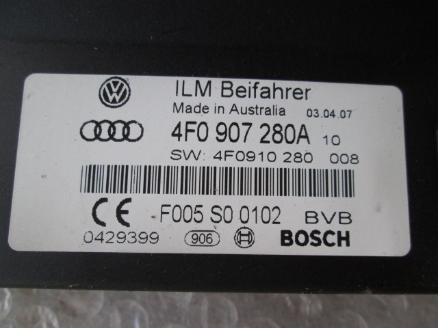 RACUNALNIK MOTORJA/REM OEM N. 4F0907280A ORIGINAL REZERVNI DEL AUDI A6 C6 4F2 4FH 4F5 BER/SW/ALLROAD (07/2004 - 10/2008) DIESEL LETNIK 2007