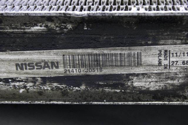 RADIATOR VODE OEM N. 21410JD51B ORIGINAL REZERVNI DEL NISSAN QASHQAI J10C (2006 - 2010) DIESEL LETNIK 2009