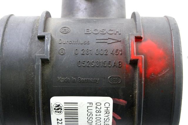 MERILNIK PRETOKA ZRAKA / MERILNIK MASE ZRAKA OEM N. 05293155AB ORIGINAL REZERVNI DEL CHRYSLER VOYAGER/GRAN VOYAGER RG RS MK4 (2001 - 2007) DIESEL LETNIK 2004