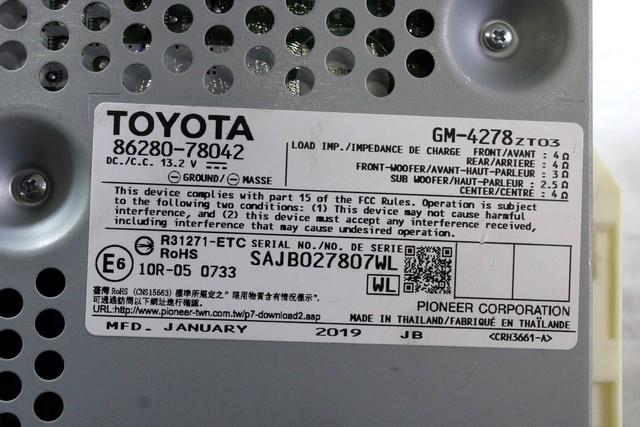 OJACEVALEC AVDIO/RADIO ENOTA  OEM N. 86280-78042 ORIGINAL REZERVNI DEL LEXUS NX Z1 (2014 - 2021)IBRIDO (ELETRICO-BENZINA) LETNIK 2019