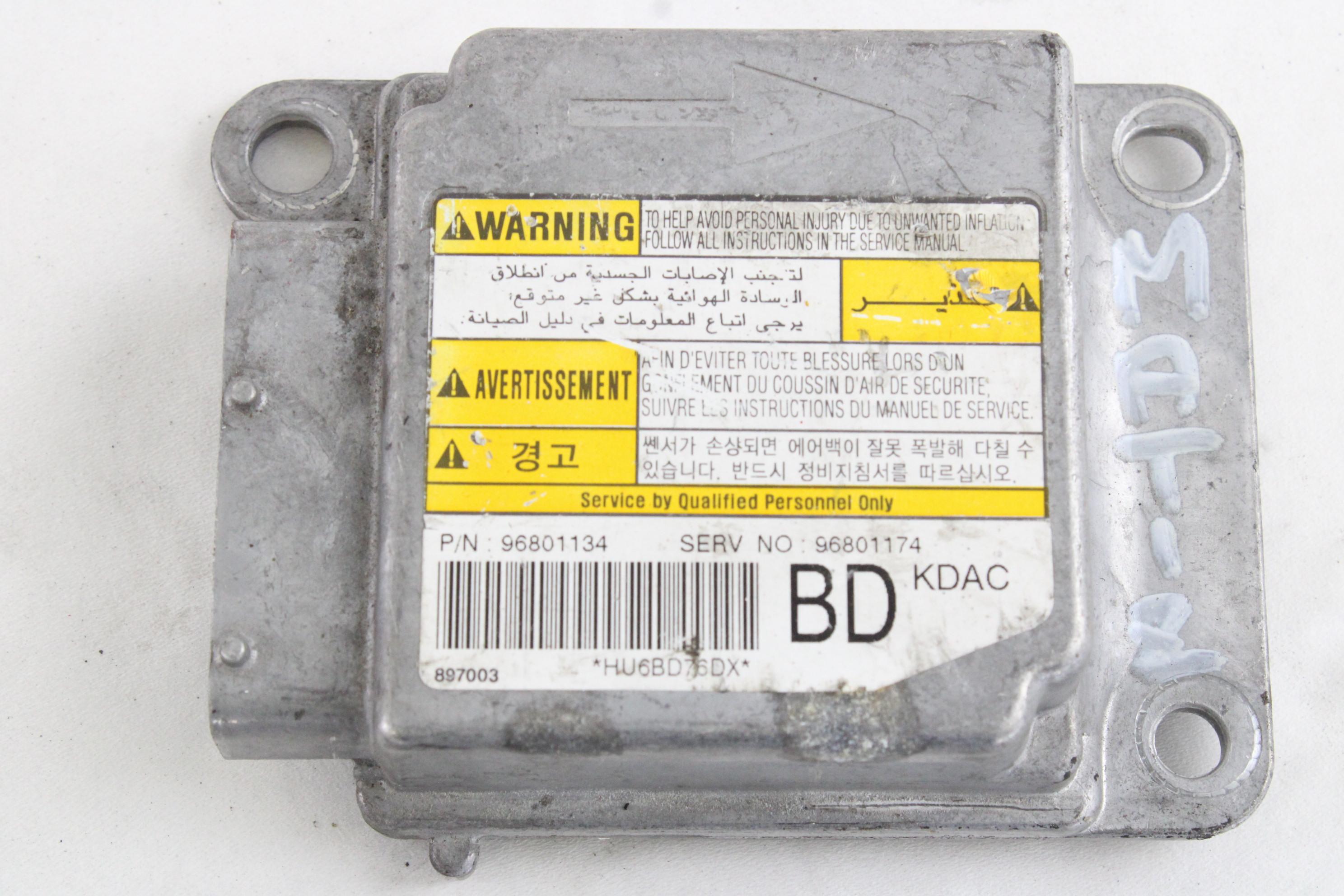 RACUNALNIK AIRBAG OEM N. 96801174 ORIGINAL REZERVNI DEL CHEVROLET MATIZ M200 (2005 - 2010) BENZINA/GPL LETNIK 2008