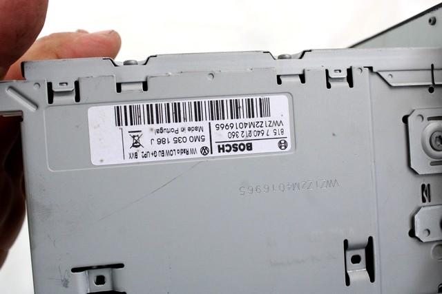 RADIO CD / OJACEVALNIK / IMETNIK HIFI OEM N. 5M0035186J ORIGINAL REZERVNI DEL VOLKSWAGEN TIGUAN 5N MK1 R (2011 - 2016)  DIESEL LETNIK 2012