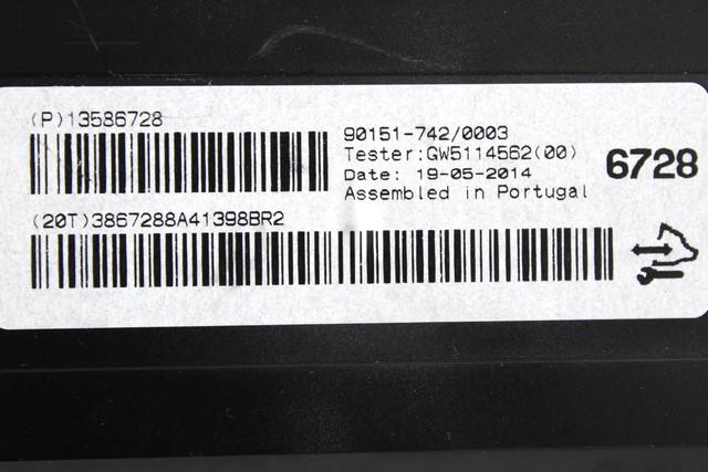 KONTROLNA ENOTA KLIMATSKE NAPRAVE / AVTOMATSKA KLIMATSKA NAPRAVA OEM N. 13586728 ORIGINAL REZERVNI DEL OPEL ASTRA J P10 5P/3P/SW (2010 - 2015) DIESEL LETNIK 2014