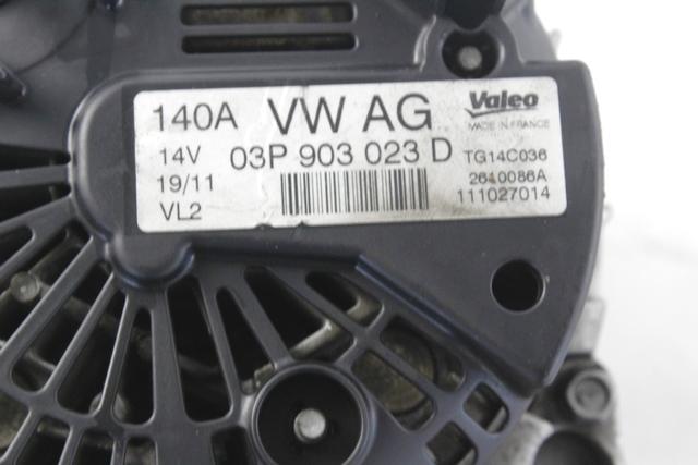 ALTERNATOR OEM N. 03P903023D ORIGINAL REZERVNI DEL VOLKSWAGEN POLO 6R1 6C1 (06/2009 - 02/2014) DIESEL LETNIK 2011