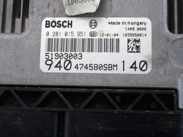 KOMPLET ODKLEPANJE IN VZIG  OEM N. 2159 KIT ACCENSIONE AVVIAMENTO ORIGINAL REZERVNI DEL ALFA ROMEO GIULIETTA 940 (2010 - 2020) DIESEL LETNIK 2012