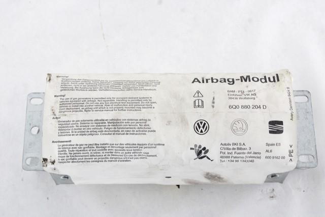 AIRBAG SOPOTNIK OEM N. 6Q0880204D ORIGINAL REZERVNI DEL SEAT IBIZA 6L1 MK3 (01/2002 - 01/2006) BENZINA LETNIK 2002