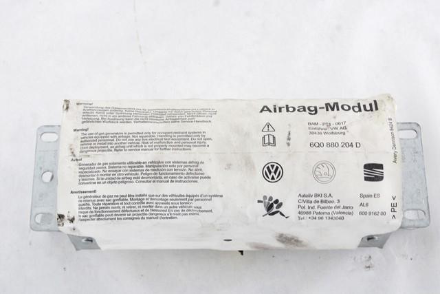 AIRBAG SOPOTNIK OEM N. 6Q0880204D ORIGINAL REZERVNI DEL SEAT IBIZA 6L1 MK3 (01/2002 - 01/2006) BENZINA LETNIK 2002