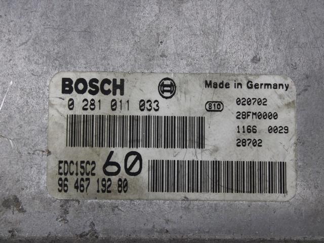 OSNOVNA KRMILNA ENOTA DDE / MODUL ZA VBRIZGAVANJE OEM N. 9646719280 ORIGINAL REZERVNI DEL PEUGEOT 807 E (2002 - 2008) DIESEL LETNIK 2002