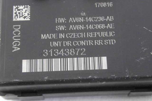 RACUNALNIK VRAT IN STEKEL OEM N. 31343872 ORIGINAL REZERVNI DEL VOLVO V60 MK1 (2010 - 2018)DIESEL LETNIK 2016