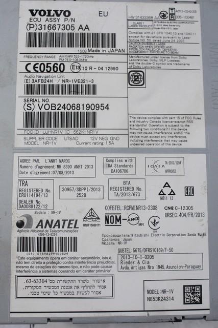 REZERVNI DELI, RADIJSKO-NAVIGACIJSKE NAPRAVE OEM N. 31667305AA ORIGINAL REZERVNI DEL VOLVO V60 MK1 (2010 - 2018)DIESEL LETNIK 2016