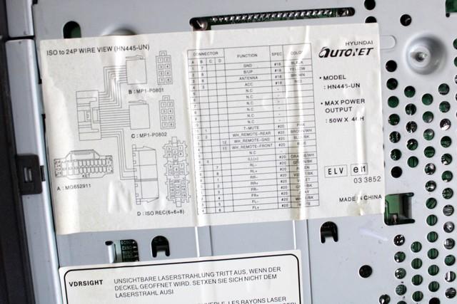 RADIO CD / OJACEVALNIK / IMETNIK HIFI OEM N. 961201D4003W ORIGINAL REZERVNI DEL KIA CARENS UN MK3 (2006 - 2013) DIESEL LETNIK 2008