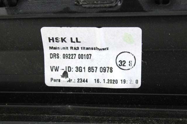 PREDAL ZA DOKUMENTE OEM N. 3G1857097S ORIGINAL REZERVNI DEL VOLKSWAGEN PASSAT B8 3G5 CB5 BER/SW/ALLTRACK (DAL 2015)DIESEL LETNIK 2020