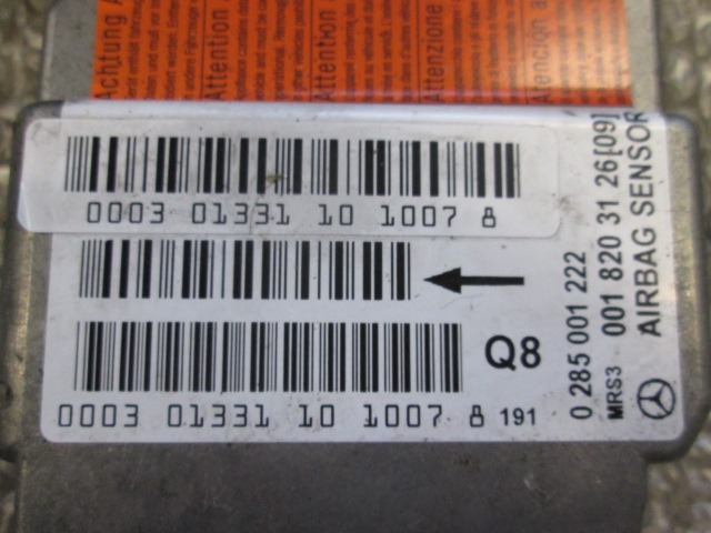 KIT AIRBAG KOMPLET OEM N. 8P1913390477 ORIGINAL REZERVNI DEL MERCEDES CLASSE A W168 V168 R (2001 - 2005) BENZINA LETNIK 2002