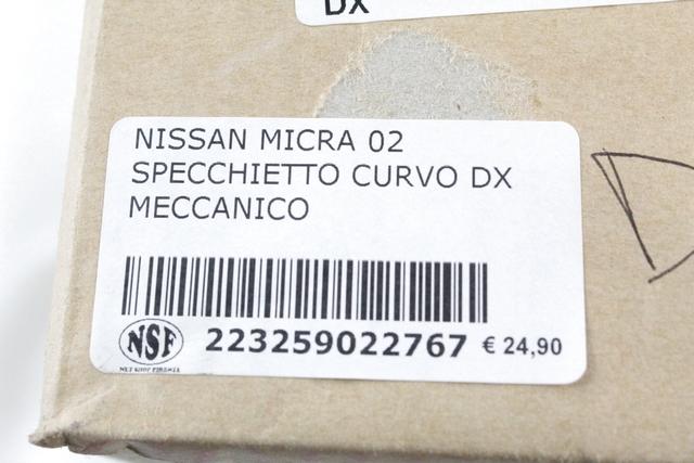 96301-AX660 SPECCHIETTO RETROVISORE ESTERNO DESTRO MANUALE AFTERMARKET NISSAN MICRA 1.2 B 59KW 5M 5P (2007) RICAMBIO NUOVO