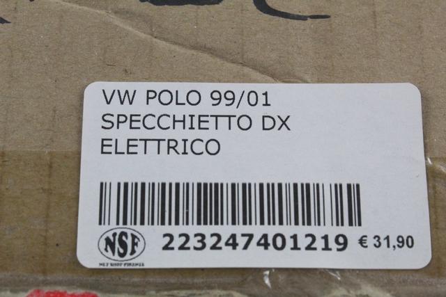 DESNO OGLEDALO OEM N. 6N1857508AGRU ORIGINAL REZERVNI DEL VOLKSWAGEN POLO 6N2 (10/1999 - 04/2002) LETNIK 2001