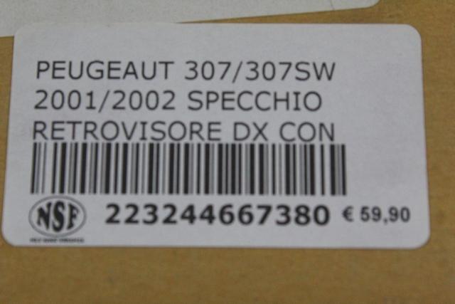 DESNO OGLEDALO OEM N. 8153F3 ORIGINAL REZERVNI DEL PEUGEOT 307 3A/B/C/E/H BER/SW/CABRIO (2001 - 2009) DIESEL LETNIK 2007