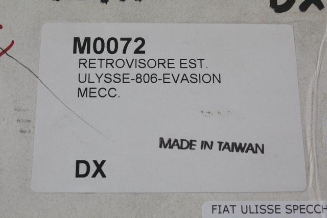 1484860899 SPECCHIETTO RETROVISORE ESTERNO DESTRO MANUALE FIAT ULYSSE 1.8 BENZ 5M 72KW (1999) RICAMBIO NUOVO